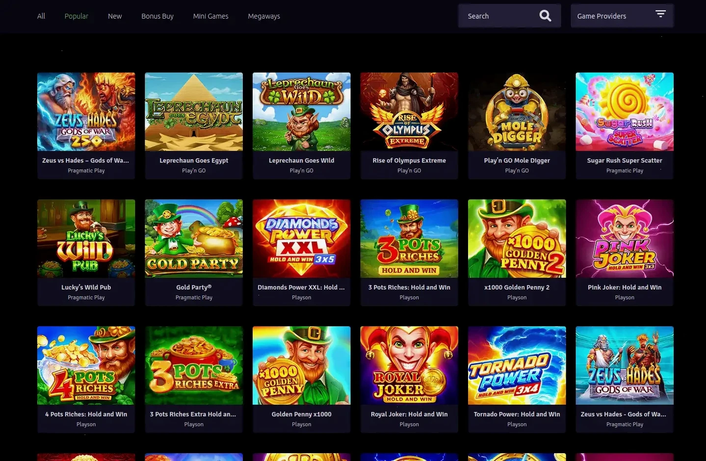 Kinbet Mobile App Oberfläche mit Slots und Live Casino